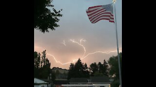 American Flag flying proudly during California Thunder Storrm
