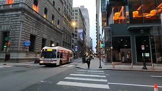 Morning Commute Towards South Street from 17th and Walnut Streets. Philadelphia. French Quarter Hood