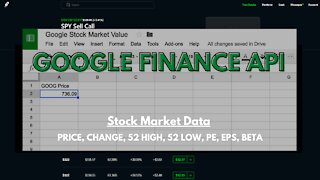 GOOGLE FINANCE API - HOW TO MAKE A STOCK MARKET SPREADSHEET