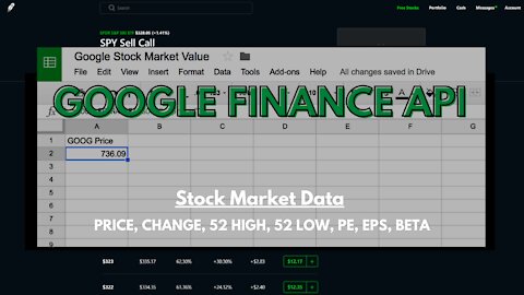 GOOGLE FINANCE API - HOW TO MAKE A STOCK MARKET SPREADSHEET