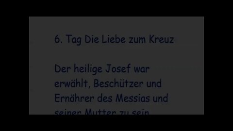 6. Tag Die Liebe zum Kreuz Novene zum Heiligen Josef