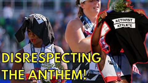 WOKE US Olympic Athlete Gwen Berry DISRESPECTS National Anthem BY TURNING AWAY FROM IT!