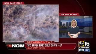 Brush fires shut down I-17 north of the Valley