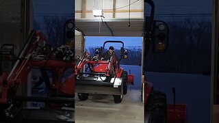 1st time pulling in my new RK25 tractor inti the garage