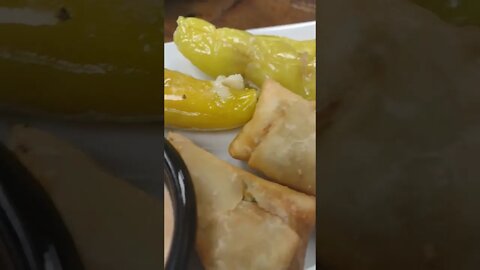 Egg Rolls and Stuffed Banana Peppers #food #shorts #mukbang