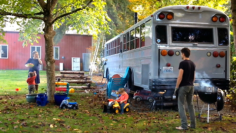 Family Ditch Expensive Rents To Live In A Converted School Bus | MAKING MAD