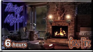 🔴☔ Relaxing Rain For Sleep | Light Rain Sounds with Fireplace Crackling | 6 Hours | Cozy Fire Sounds