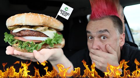 🍔🔥MOHAWK DUDE reviews: Carl's Jr. Beyond Meat FIERY Famous Star