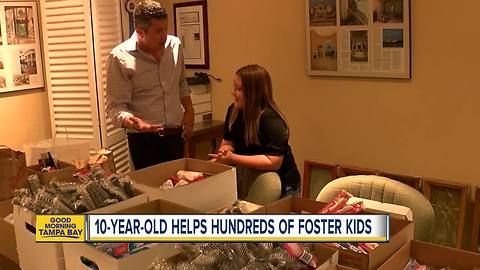 Ten-year-old Largo girl collects toiletries for hundreds of foster kids in the Tampa Bay area
