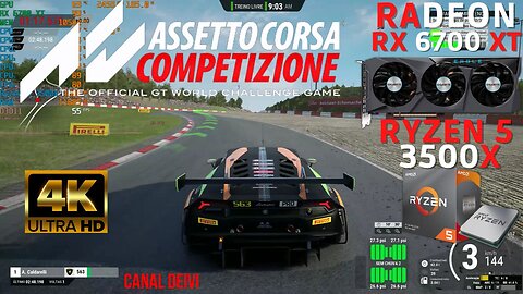 Assetto Corsa Competizione 4K RX 6700 XT + R5 3500X + 32GB RAM Kllisre Teste/Gameplay