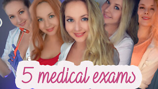 ASMR 5 in 1: 5 doctors in one visit 👩‍⚕️ 5 fast medical exams 🩺