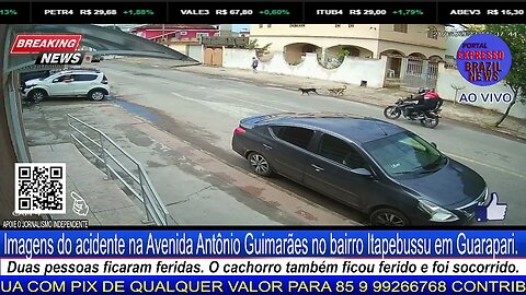 Imagens do acidente na Avenida Antônio Guimarães no bairro Itapebussu em Guarapari.