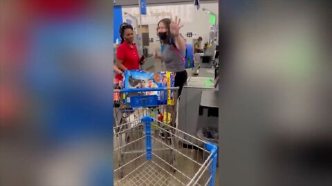 Another Karen has a meltdown In Walmart After Cutting People In Line At the register