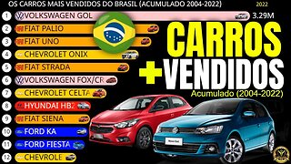 As Marcas e Modelos de Carros Mais Vendidos no Brasil (Acumulado de 2004-2022)