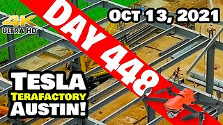 Tesla Gigafactory Austin 4K Day 448 - 10/13/21 - Tesla Texas - THE BEAM WALKERS OF GIGA TEXAS!