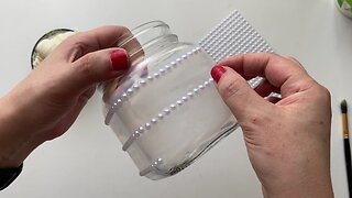 DIY 🫙😻 Glass jar decorating idea with hot glue