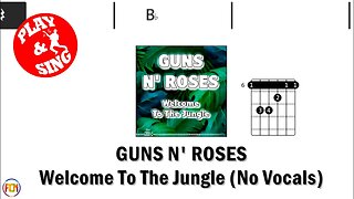 GUNS N' ROSES Welcome To The Jungle FCN GUITAR CHORDS & LYRICS NO VOCALS