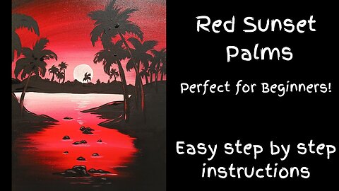 Red Sunset Easy Beginner Painting