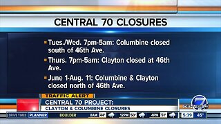 Traffic alert: Clayton & Columbine closures