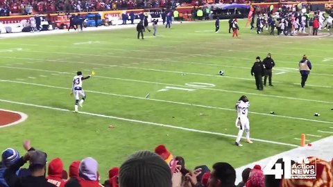 VIDEO: Chiefs fans throw beer at celebrating Charger players