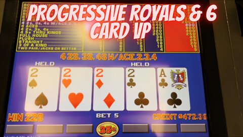 Progressive Royal flushes & 6 card video poker four oaks