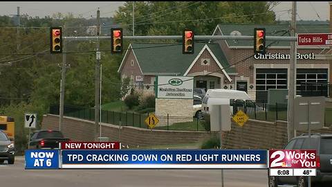 TPD patrolling shopping center intersections looking for red light runners