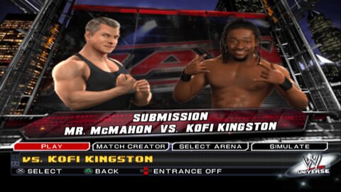 WWE SmackDown vs Raw 2011 Mr. McMahon vs Kofi Kingston