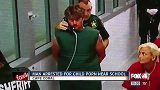 Man arrested for child porn near school