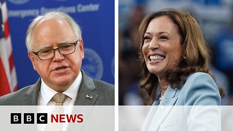 Kamala Harris picks Minnesota Governor Tim Walz as running mate for US election | BBC News | NE