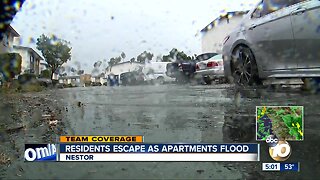 Residents escape as apartments flood