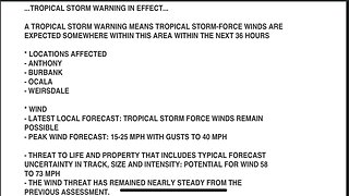Part2 TROPICAL STORM WARNING Sun Aug 4th Tropical Storm Debby The Villages FL Central Florida USA