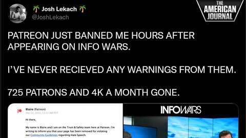 Hours After Appearing On Infowars, Patreon Banned This Young Father