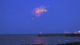 Clacton On Sea Essex Pier Summer fireworks display filmed on Samsung Galaxy S23 Ultra camera P1