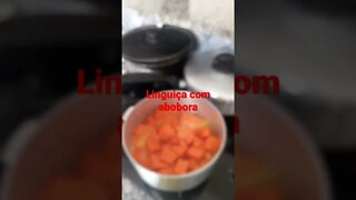 Linguiça com abóbora hummm!!