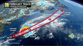 Tracking a tropical disturbance south of Atlantic Canada