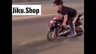 He thought he was the man on that bike and then this happened. Ouch.