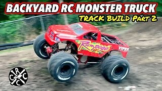 1/5th Scale RC Monster Truck Backyard Track Build Part 2: Primal MT Rips It!