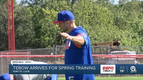 Tim Tebow reports to Port St Lucie for Spring training