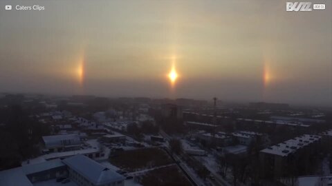 Un phénomène naturel à l'origine d'une auréole autour du soleil!