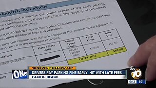 Drivers pay parking fine early, hit with late fees