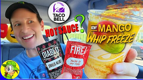 Taco Bell® 🌮🔔 MANGO WHIP FREEZE Review 🥭🥶 Hot Sauce Heat?! 🤔 Peep THIS Out! 🕵️‍♂️