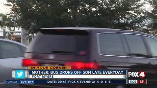 Parent says bus drops off her child two hours late in Fort Myers