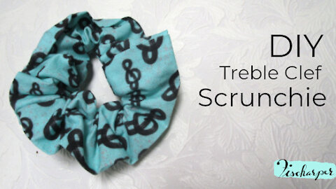 DIY Music-Themed Treble Clef Scrunchie