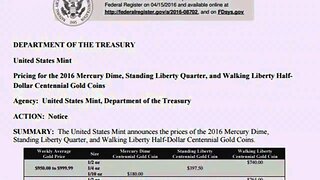 Centennial Gold Coin Pricing Matrix