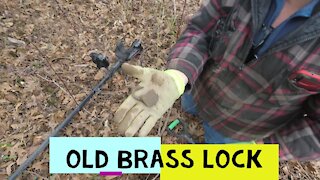 Metal detecting,, Old brass lock