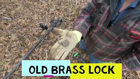 Metal detecting,, Old brass lock