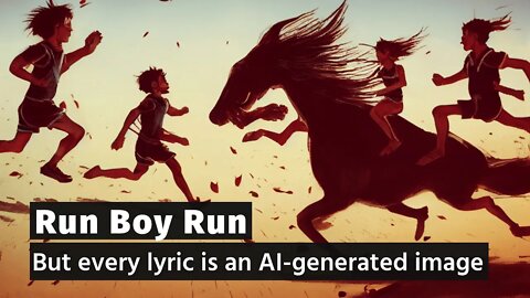 Run Boy Run - But every lyric is an AI-generated image