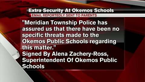 Meridian Township officers at Okemos schools today