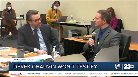 Derek Chauvin won't testify in George Floyd murder trial