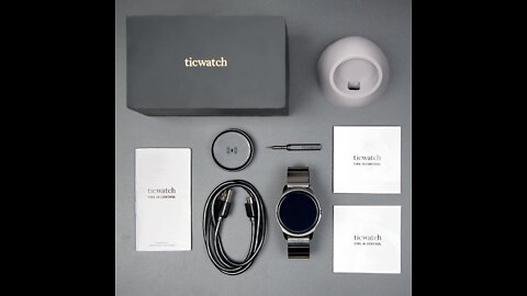 Ticwatch 2 Classic 42mm Stainless Steel Smartwatch - Onyx - Mobvoi Voice Contral Ticwear OS Com...